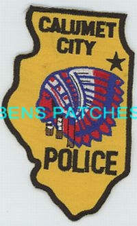 ILLINOIS,CALUMET CITY POLICE 4 STATE SHAPED